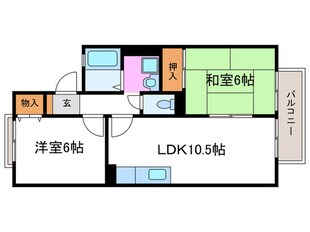 パ－クサイド桂川Ａ棟の物件間取画像